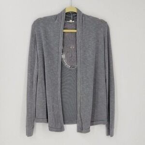 Urban Outfitters Silence + Noise Lace Back Open Front Cardigan Sweater Size M